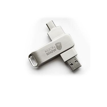 KIndermann Klick & Show USB-A / USB-C drive, med Klick and show software